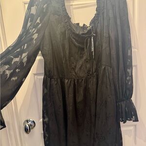 Boohoo Plus Black Long Sleeve Dress